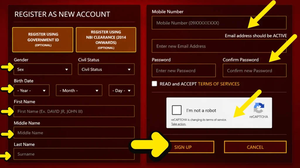 NBI Clearance Online Registration account create