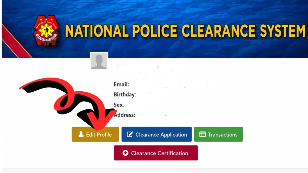 Philippines police clearance application Edit profile