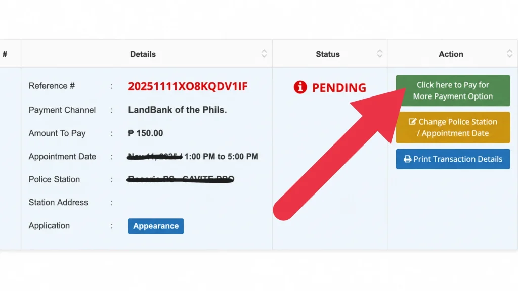 Philippines police clearance renewal fee pay
