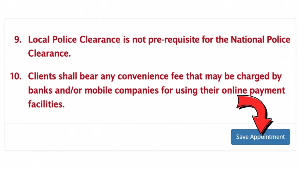 Philippines police clearance renewal save appointment